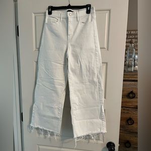 Banana Republic white wide leg crop jeans